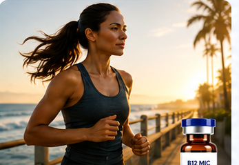 Woman jogging along the coast
